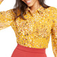 Camisa Alfani Feminina Estampa Animal Amarela Tamanho Pequeno Pequeno