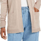Karen Scott Cardigan Feminino com Bolso Frontal Aberto Marrom Tamanho Médio