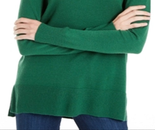 Suéter feminino Maison Jules com decote em V, verde, tamanho XX-G