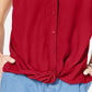 INC International Concepts Top feminino com frente torcida, vermelho, tamanho pequeno, extragrande