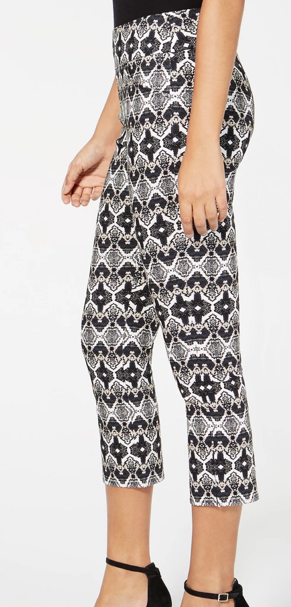 Calça skinny cropped feminina INC International Concepts, preta, tamanho 6, pequena