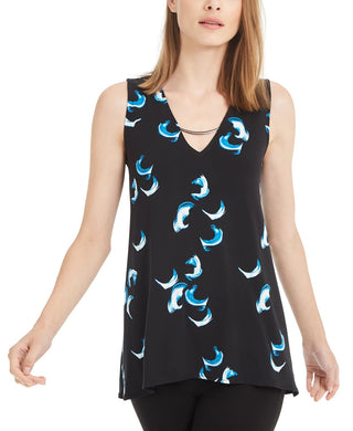 Top Alfani Feminino Petite com Acabamento em Ferragens, Azul Marinho, Tamanho Petit