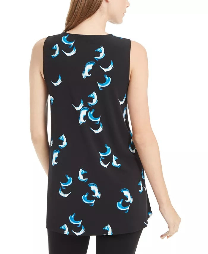 Top Alfani Feminino Petite com Acabamento em Ferragens, Azul Marinho, Tamanho Petit