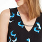 Top Alfani Feminino Petite com Acabamento em Ferragens, Azul Marinho, Tamanho Petit