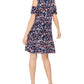 Vestido feminino estilo &amp; co com estampa de ombro vazado, azul marinho, tamanho extrapequeno