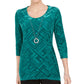JM Collection Blusa de veludo feminina verde tamanho pequeno
