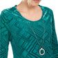 JM Collection Blusa de veludo feminina verde tamanho pequeno