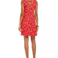 Vestido feminino estampado com costas cruzadas Style &amp; Co, vermelho brilhante, tamanho X-S