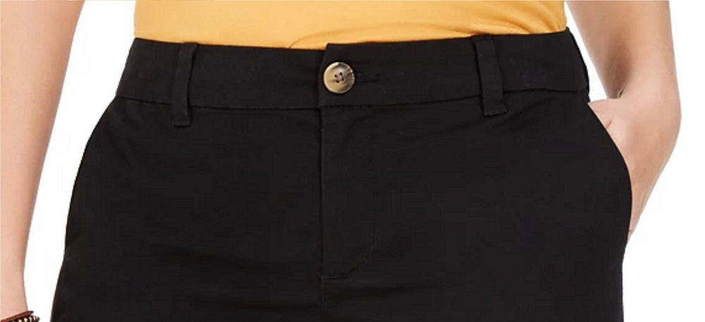 Shorts chino feminino Style &amp; Co., preto, tamanho 18