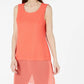 Túnica Alfani Feminina Petite Layered-Look Média Vermelha Tamanho Petite Pequeno-Médio