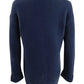 Camiseta feminina texturizada, lisa, manga comprida, gola V, azul marinho, tamanho XX-G