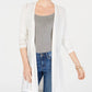 Cardigan feminino Charter Club Petite Pointelle Duster, branco, tamanho pequeno