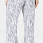 Calça feminina estampada com cordão e pregas JM Collection, branca, tamanho XX-G