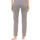 Calça jeans skinny com controle de barriga, estilo pied-de-poule, feminina, branca, tamanho 6