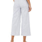 Calça cropped feminina de linho listrada Style &amp; Co, tamanho médio, azul marinho