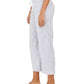 Calça cropped feminina de linho listrada Style &amp; Co, tamanho médio, azul marinho