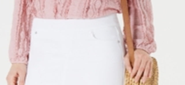 Saia-calça jeans desfiada feminina Style &amp; Co, branca, tamanho P