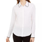 Blusa Calvin Klein Feminina Manga Longa Gola Branca Tamanho P