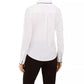 Blusa Calvin Klein Feminina Manga Longa Gola Branca Tamanho P