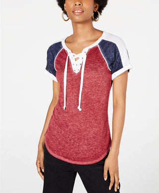 Camiseta Raglan com Cadarço Crave Fame Juniors Marrom Tamanho P