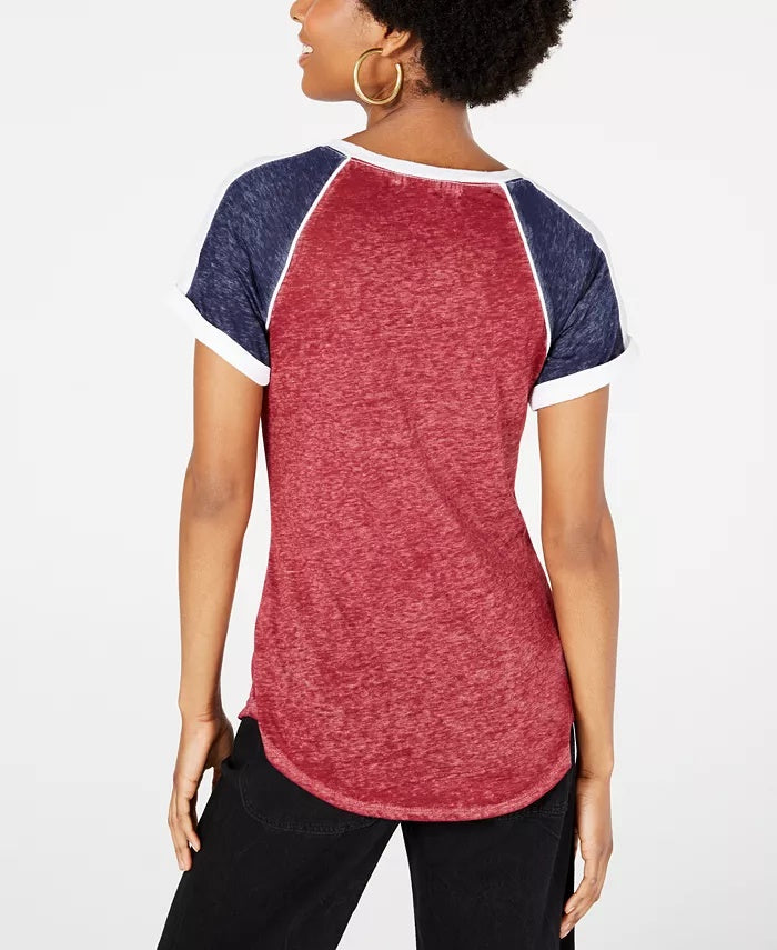Camiseta Raglan com Cadarço Crave Fame Juniors Marrom Tamanho P