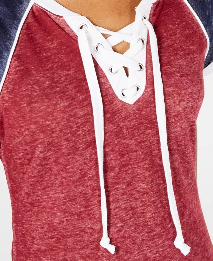 Camiseta Raglan com Cadarço Crave Fame Juniors Marrom Tamanho P