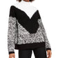 Suéter feminino texturizado de gola alta Bar III, branco, tamanho X-S