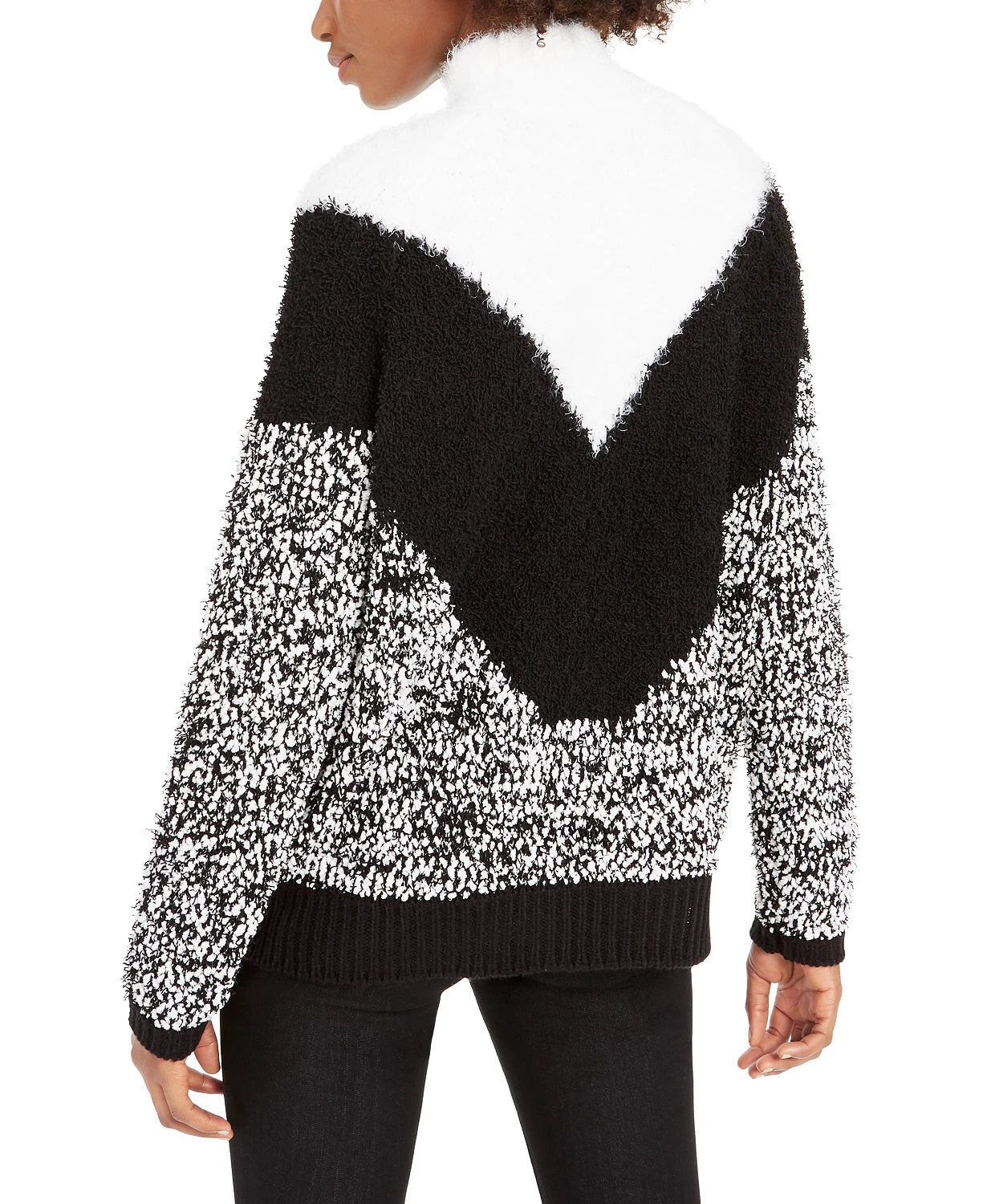 Suéter feminino texturizado de gola alta Bar III, branco, tamanho X-S