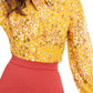 Camisa Alfani Feminina Petite Animal-Print Amarela Tamanho P