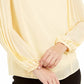 Blusa feminina Alfani Petite com manga plissada, tamanho pequeno, amarela
