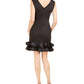 Vestido justo com babados Donna Ricco feminino, preto, tamanho 12