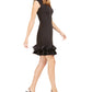 Vestido justo com babados Donna Ricco feminino, preto, tamanho 12