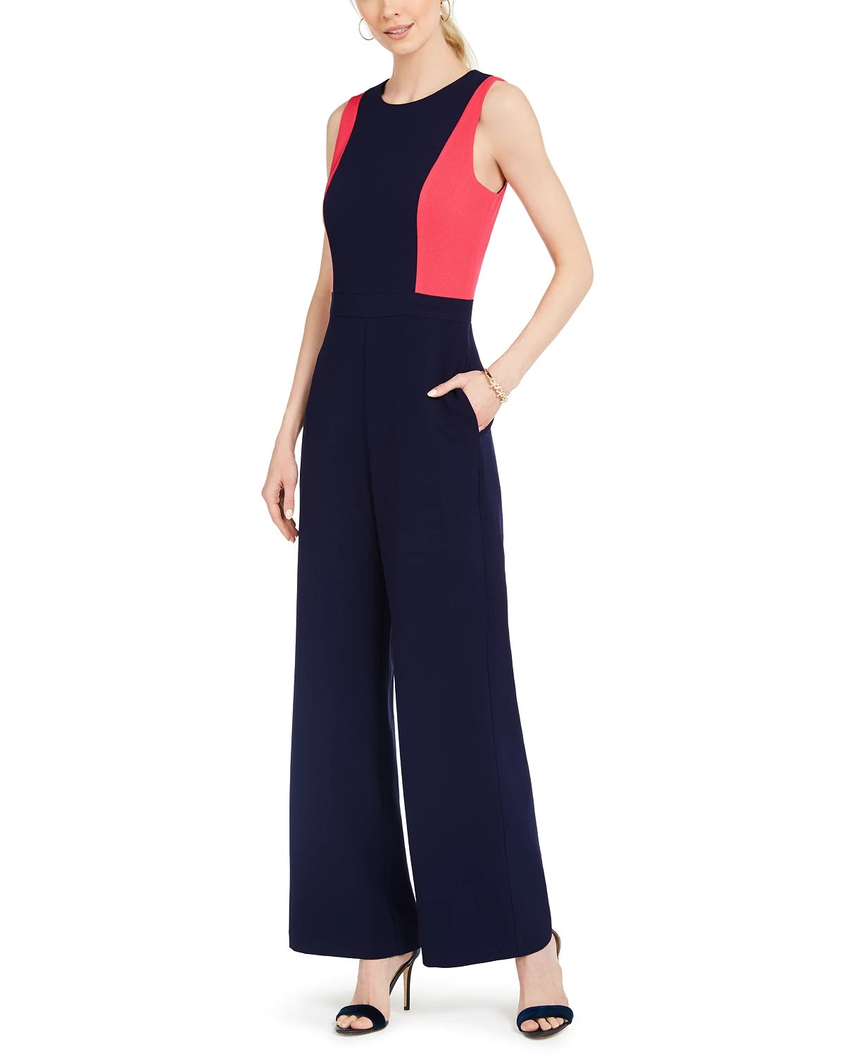 Macacão feminino Vince Camuto Colorblocked, tamanho médio, vermelho, 6