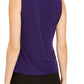 Blusa feminina Calvin Klein com decote em V e manga curta, roxa, tamanho grande