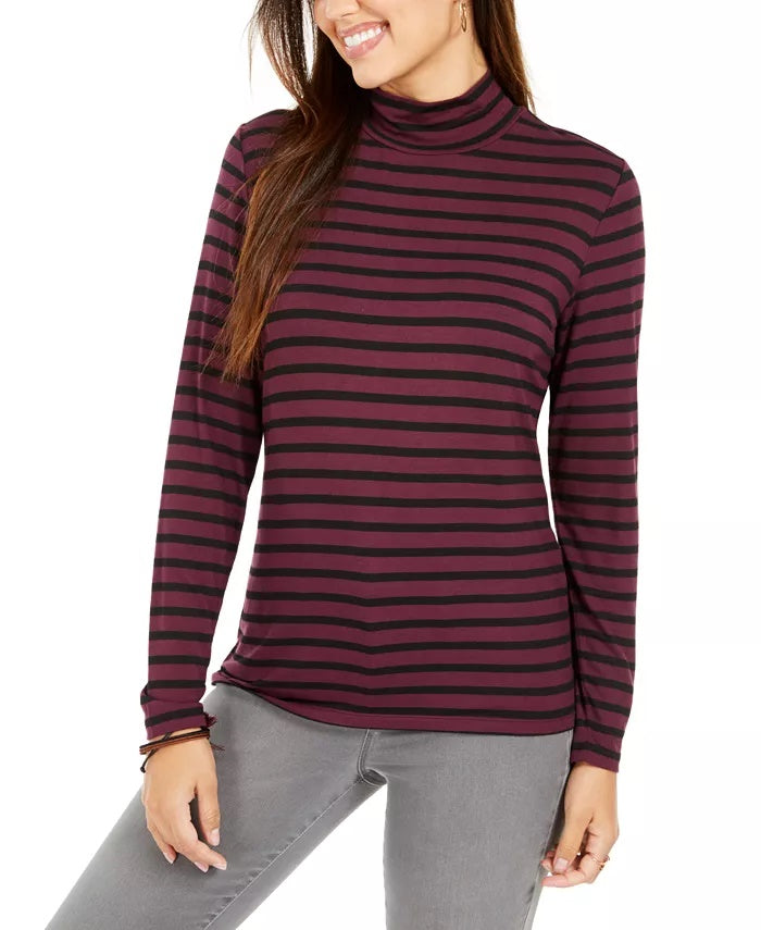 Top listrado pequeno feminino Style &amp; Co, roxo, tamanho pequeno extragrande