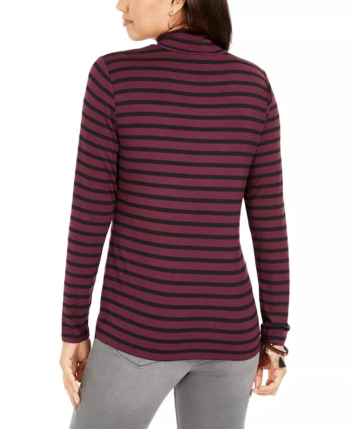 Top listrado pequeno feminino Style &amp; Co, roxo, tamanho pequeno extragrande