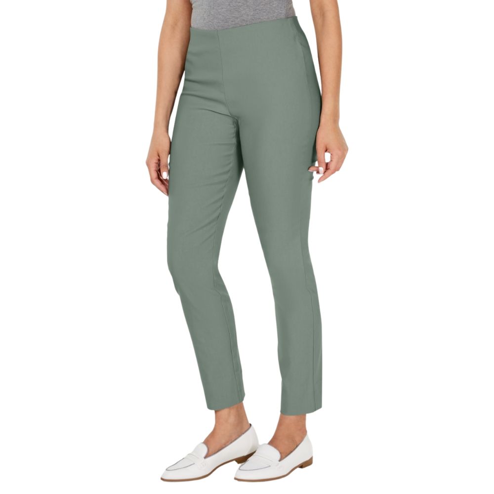 Calça feminina Chelsea Tummy Control Skinny Leg Tornozelo Charter Club Verde Tamanho 6