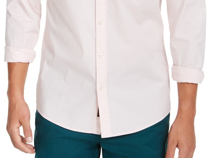Camisa Masculina Michael Kors Classic Solid Stretch Rosa Tamanho P