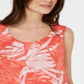 Túnica feminina Alfani em camadas Tropic Swirl Tank coral tamanho pequeno P