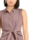 Vestido-camisa feminino Alfani com amarração frontal, rosa, tamanho 6, pequeno
