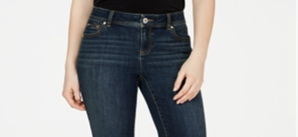 Bermuda jeans feminina com bainha desfiada da INC International Concepts, azul, tamanho 2