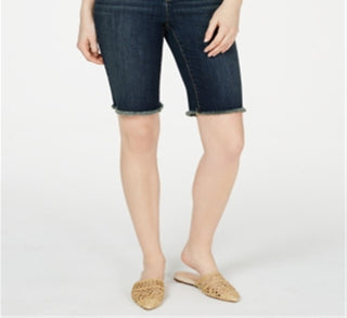 Bermuda jeans feminina com bainha desfiada da INC International Concepts, azul, tamanho 2
