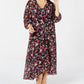 Vestido envelope falso Calvin Klein Trendy Plus High-Low feminino, cor carvão, tamanho 20W