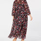 Vestido envelope falso Calvin Klein Trendy Plus High-Low feminino, cor carvão, tamanho 20W
