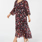Vestido envelope falso Calvin Klein Trendy Plus High-Low feminino, cor carvão, tamanho 20W