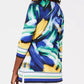 Túnica feminina JM Collection Petite com decote em Y e detalhes em azul-marinho, tamanho Petit