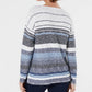 Suéter feminino listrado pequeno com ombros caídos, azul, tamanho PL, da Style &amp; Co