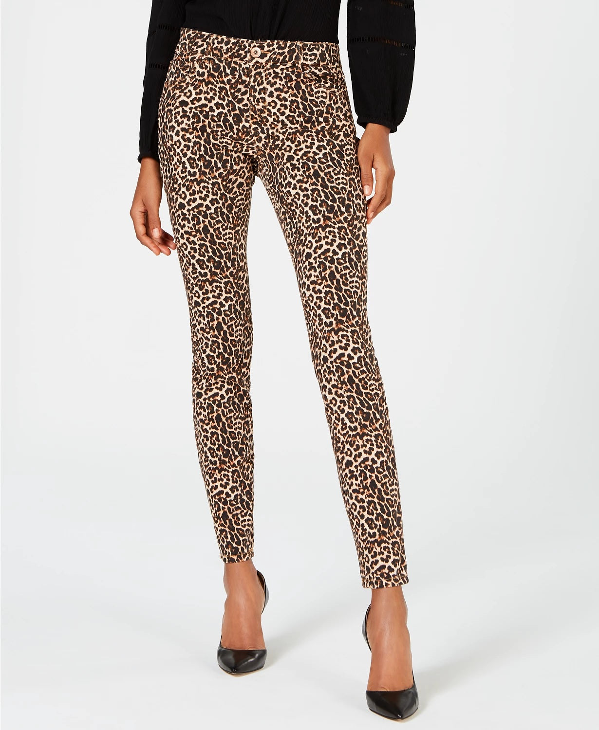 Calça jeans skinny feminina Incessential Leopard da INC International Concepts, marrom, tamanho 16