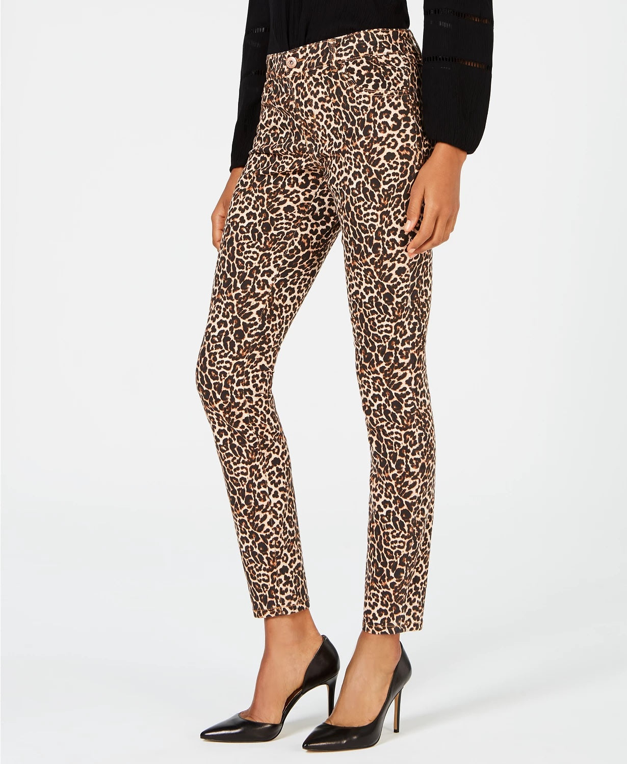 Calça jeans skinny feminina Incessential Leopard da INC International Concepts, marrom, tamanho 16