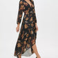 Vestido longo envolvente de chiffon com estampa floral Miranda da Tommy Hilfiger, tamanho 10, cor carvão